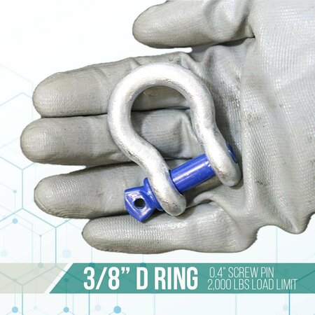 BOXER TOOLS Forged Anchor Shackle 3/8-in. Heavy Duty Forged Steel - Load Capacity up to 1 Ton, 2PK FH409-38